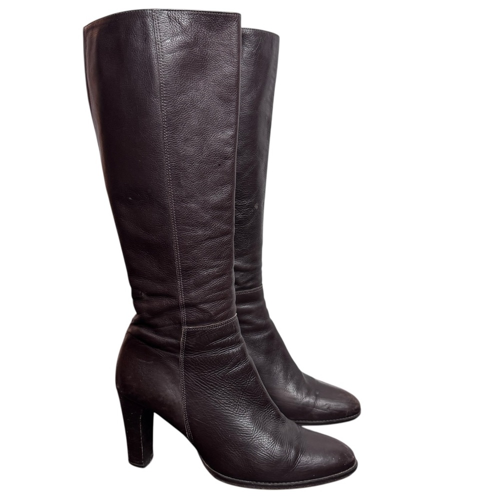 J. Crew Dark Brown Leather Heeled Boots *Made in Italy* - Size 8.5